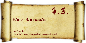 Hász Barnabás névjegykártya