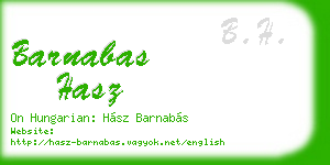 barnabas hasz business card